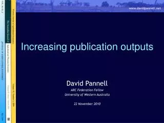 Increasing publication outputs