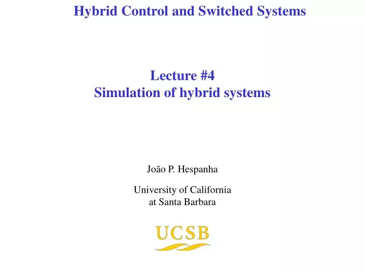 lecture 4 simulation of hybrid systems