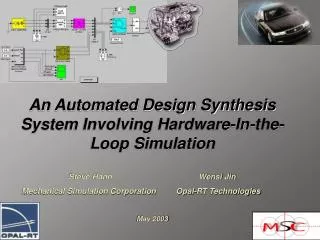 An Automated Design Synthesis System Involving Hardware-In-the-Loop Simulation Steve Hann