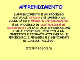 apprendimento