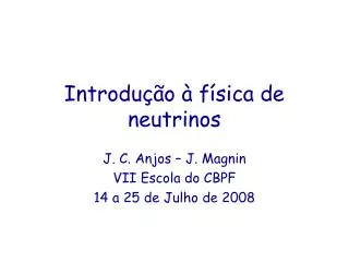 Introdução à física de neutrinos