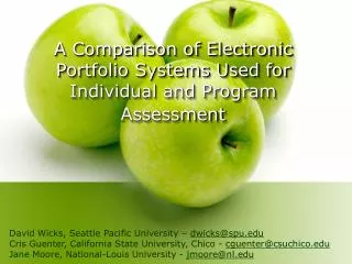 A Comparison of Electronic Portfolio Systems Used for Individual and Program Assessment