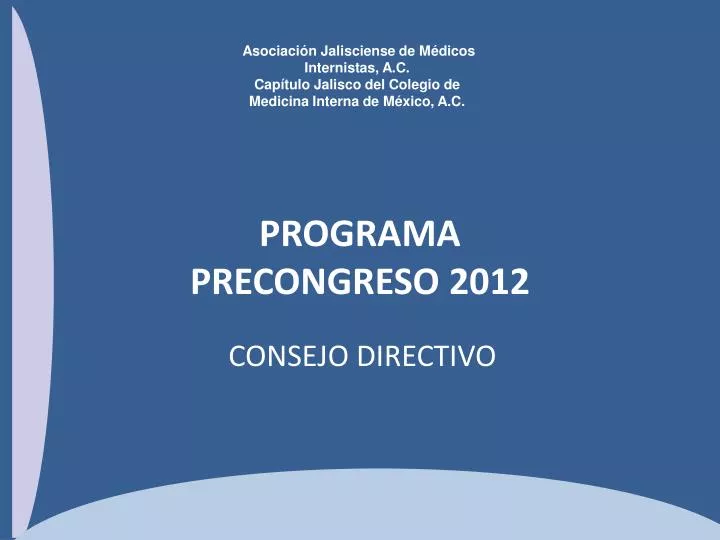 programa precongreso 2012