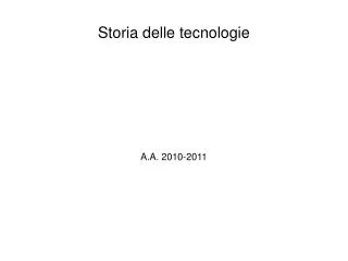 storia delle tecnologie