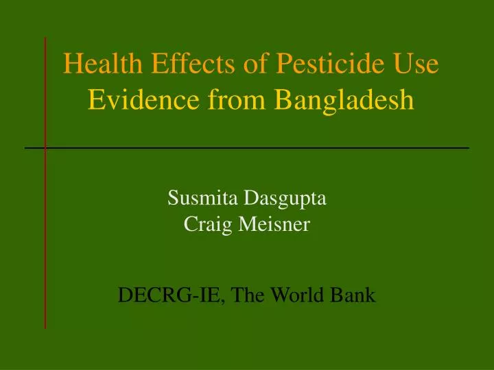 health effects of pesticide use evidence from bangladesh