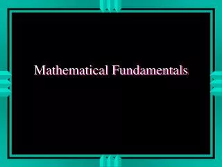 Mathematical Fundamentals