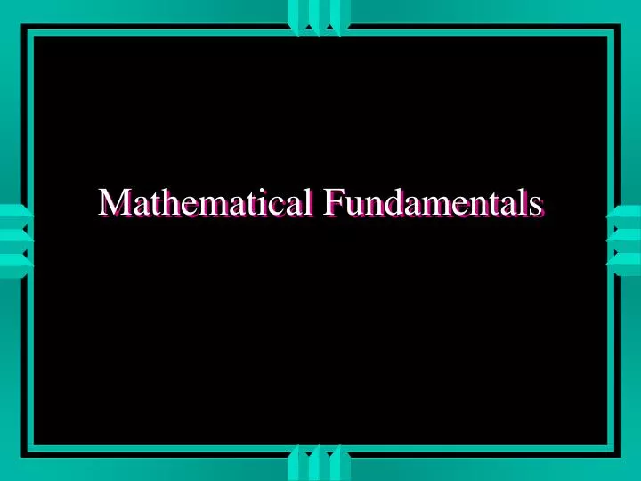 mathematical fundamentals