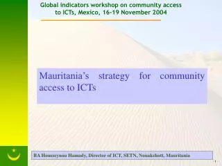 Global indicators workshop on community access to ICTs, Mexico, 16-19 November 2004