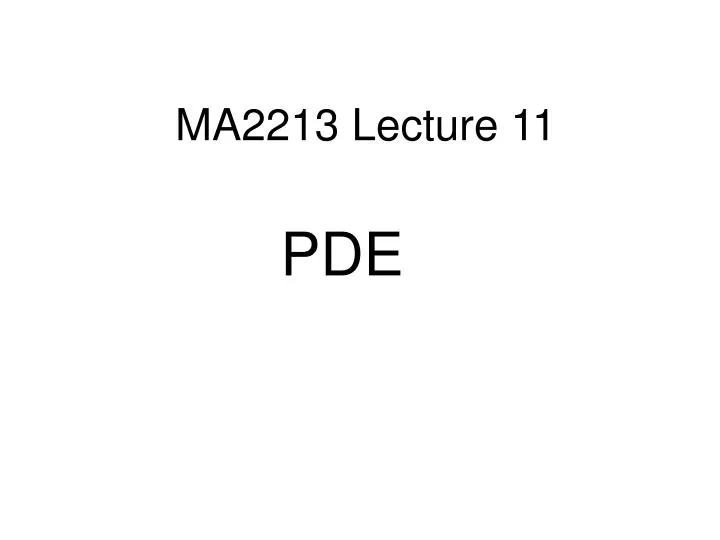 ma2213 lecture 11