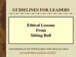 GUIDELINES FOR LEADERS - slide 1