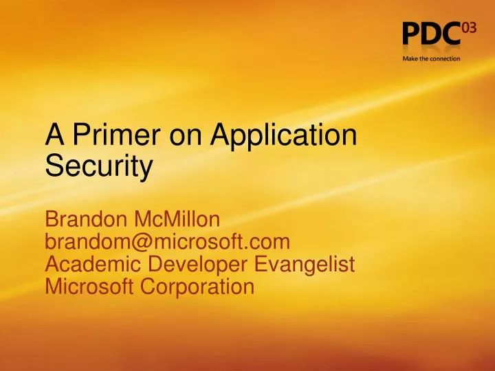 a primer on application security