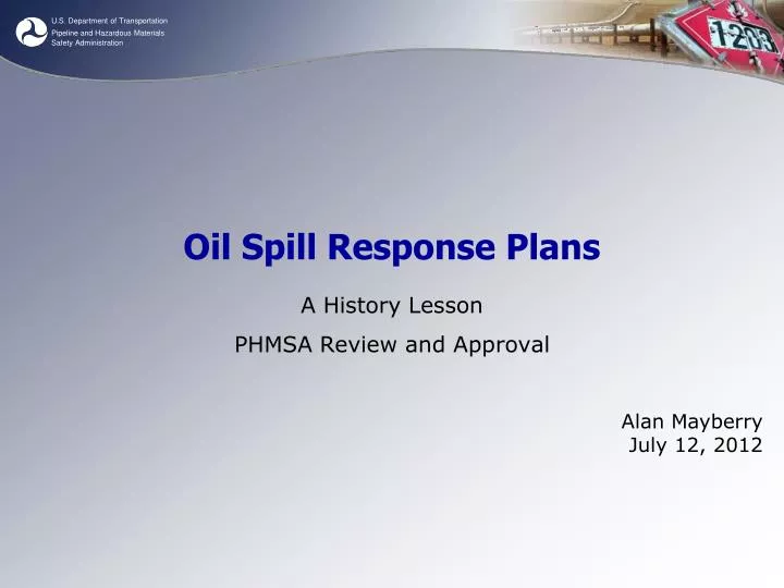 oil spill response plans