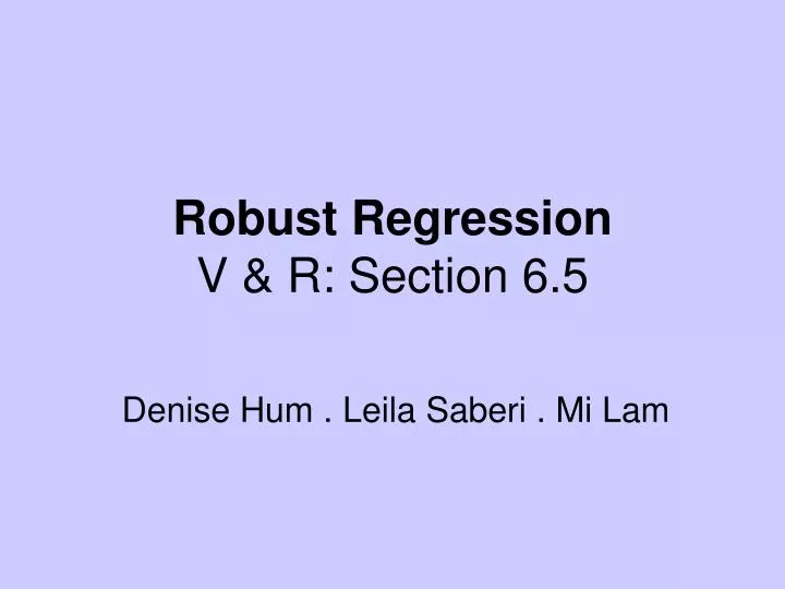 robust regression v r section 6 5