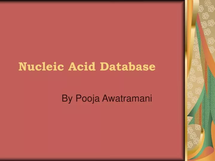 nucleic acid database