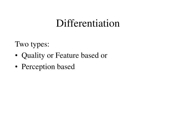 differentiation