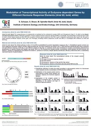 Modulation of Transcriptional Activity of Ecdysone dependent Genes by Different Hormone Response Elements (Arial 60, bol