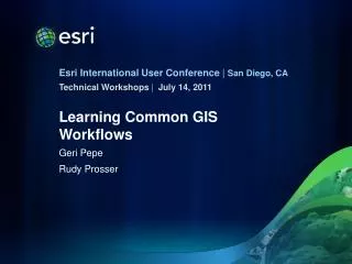 Learning Common GIS Workflows