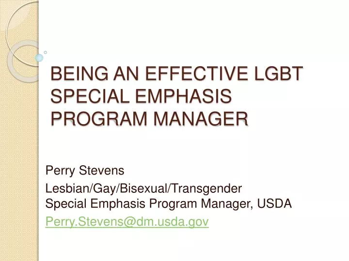 being an effective lgbt special emphasis program manager