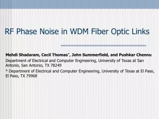 RF Phase Noise in WDM Fiber Optic Links