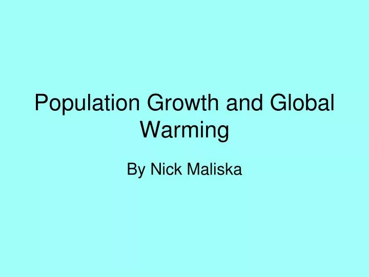 population growth and global warming