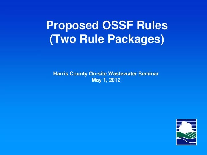 proposed ossf rules two rule packages