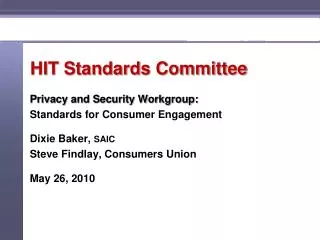 HIT Standards Committee