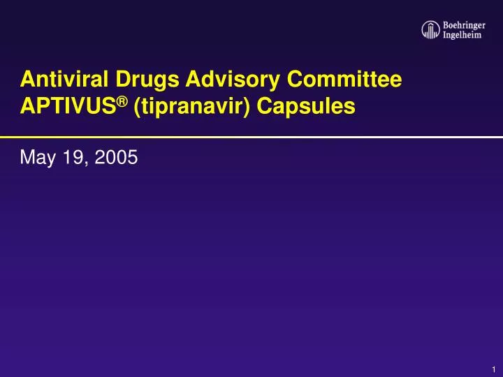antiviral drugs advisory committee aptivus tipranavir capsules