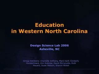 Education in Western North Carolina