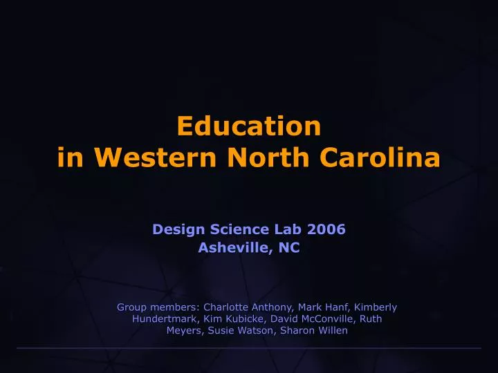 education in western north carolina