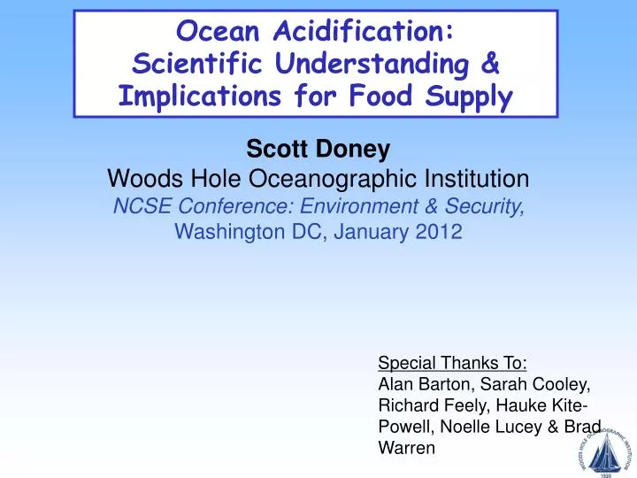 ocean acidification scientific understanding implications for f ood supply