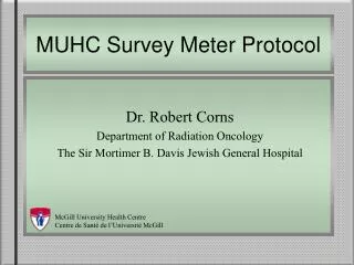 MUHC Survey Meter Protocol
