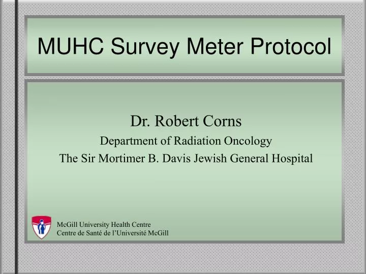 muhc survey meter protocol