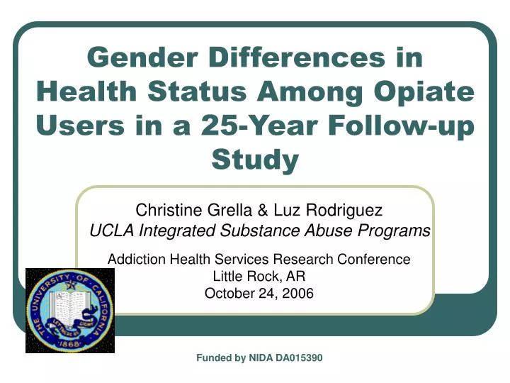 gender differences in health status among opiate users in a 25 year follow up study