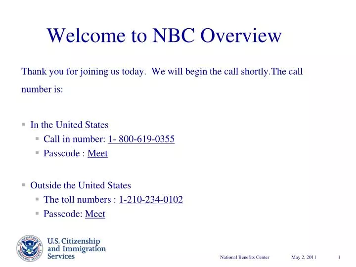 welcome to nbc overview
