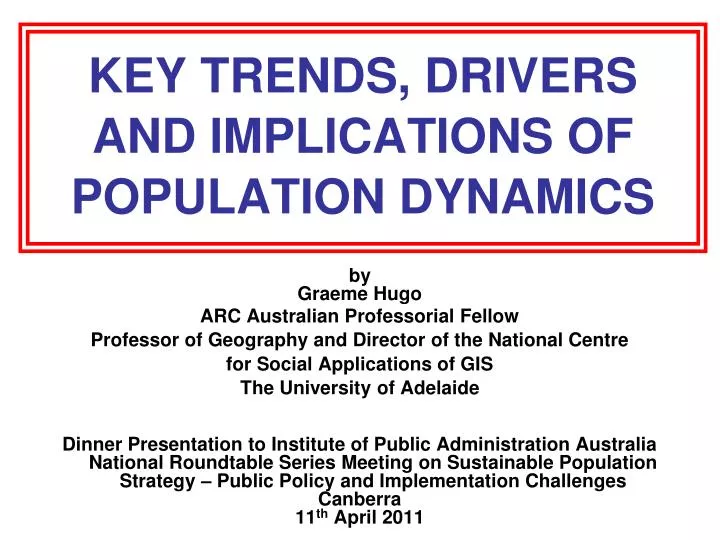 key trends drivers and implications of population dynamics