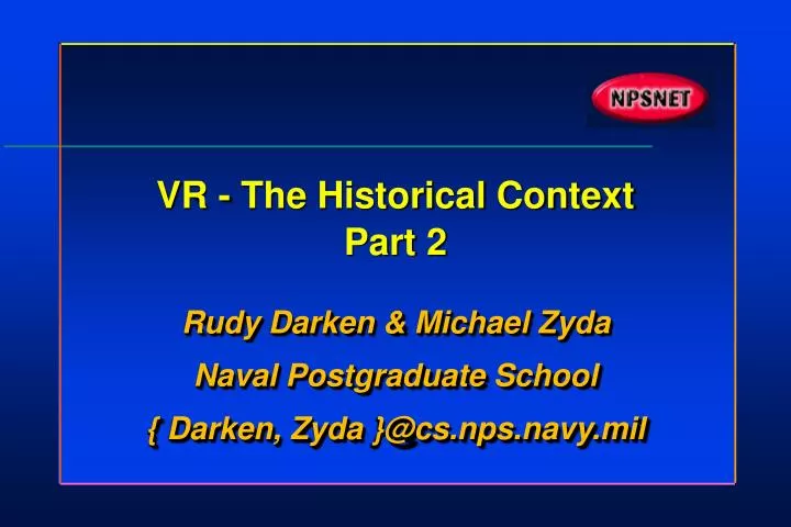 vr the historical context part 2