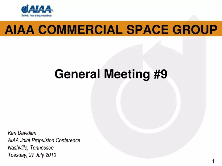 aiaa commercial space group general meeting 9