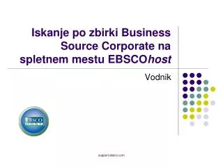 Iskanje po zbirki Business Source Corporate na spletnem mestu EBSCO host