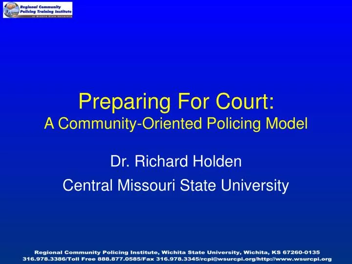preparing for court a community oriented policing model