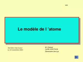 Le modèle de l ’atome