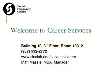 Welcome to Career Services