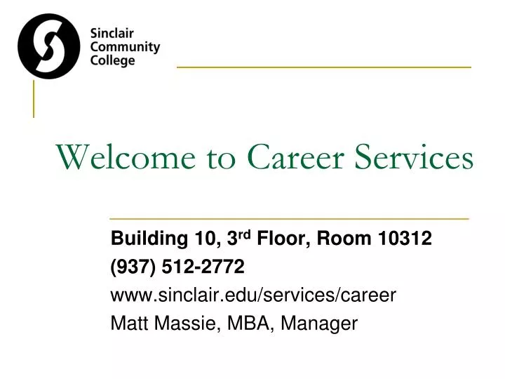 welcome to career services