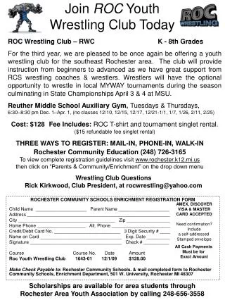Join ROC Youth Wrestling Club Today