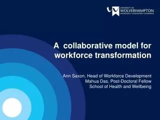 A collaborative model for workforce transformation