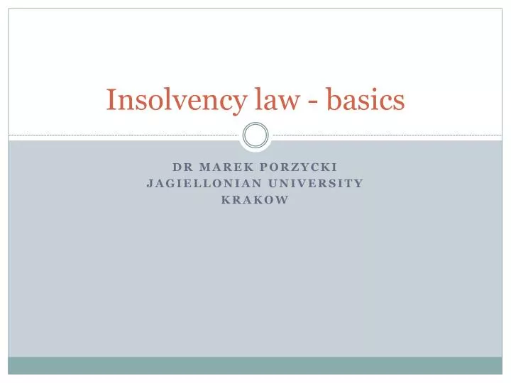 insolvency law basics