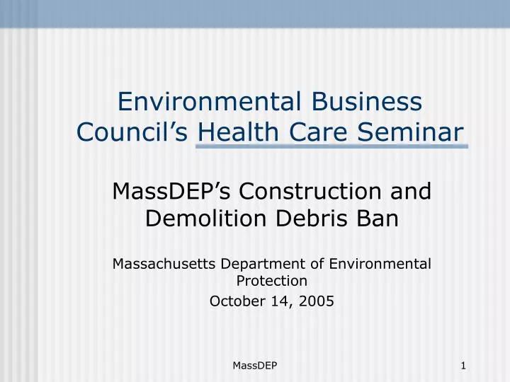 environmental business council s health care seminar