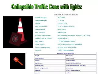 Collapsible Traffic Cone with lights: