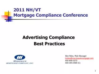 2011 NH/VT Mortgage Compliance Conference