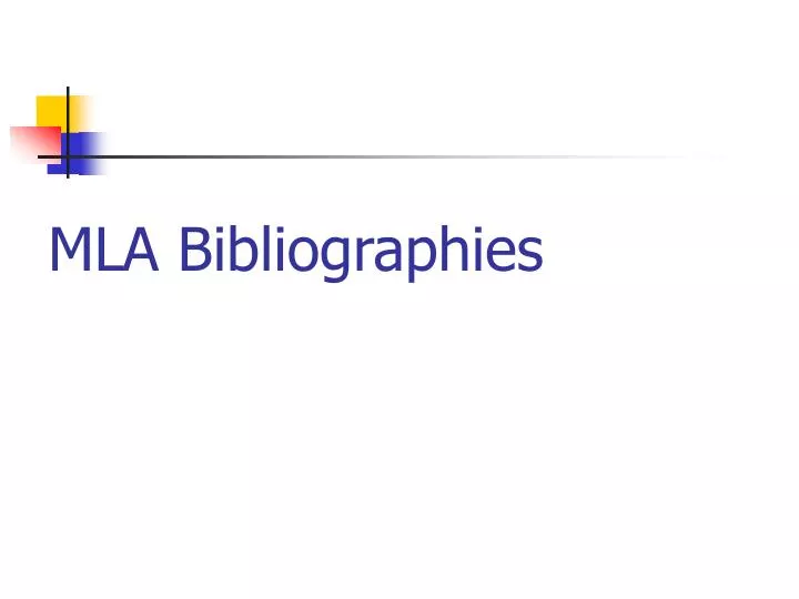 mla bibliographies