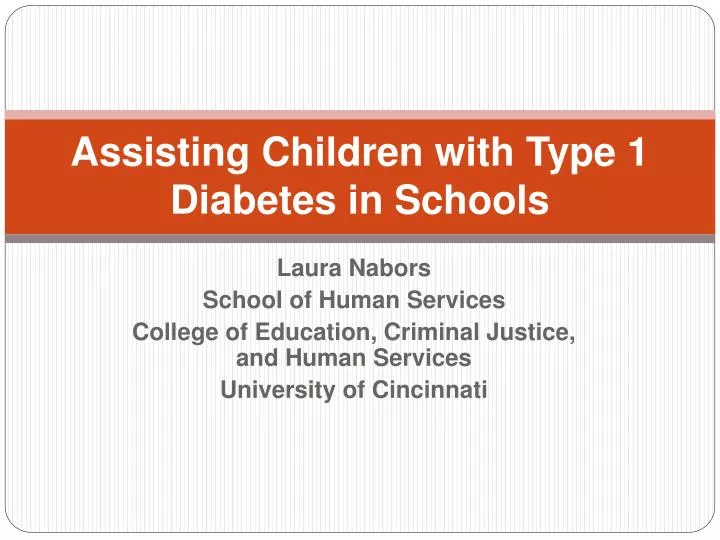assisting children with type 1 diabetes in schools
